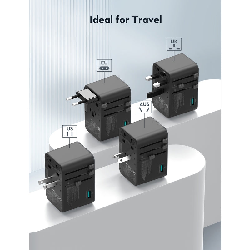 شاحن سفر راف باور RP-PC1077 GaN 100 واط 5 في 1 3C 2A 