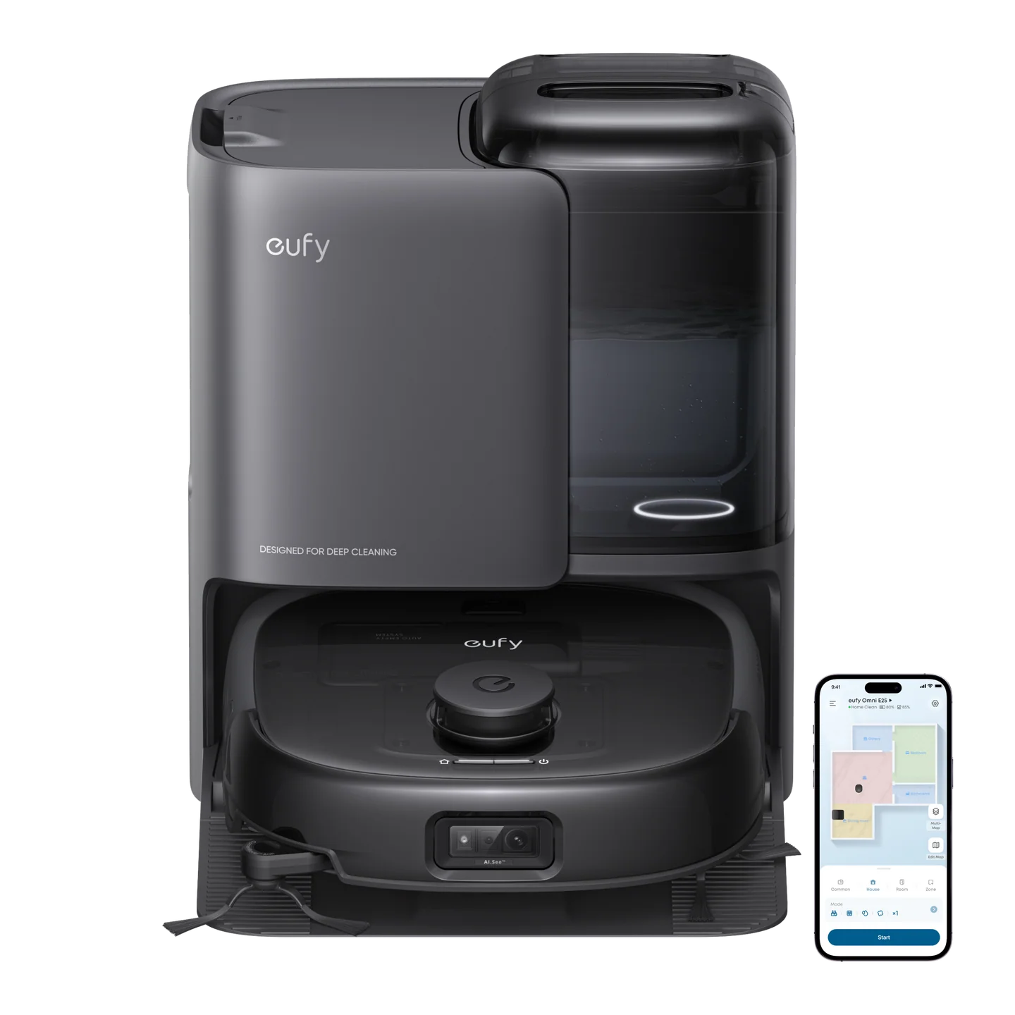 Eufy, E25 Omni Robot Vacuum Cleaner & Mop, 20,000 Pa Turbo Powerful Suction