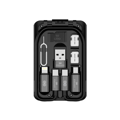 Engage, 6-in-1 Multi-Functional USB Cables Box with SIM Card Accessories