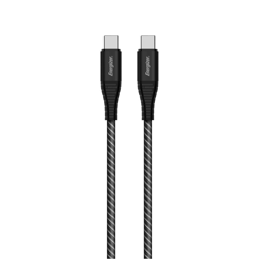 Buy Energizer Reinforced Metal Braided, 100w, 2m, USB -C Cable - Black Online in Be3ah Kuwait