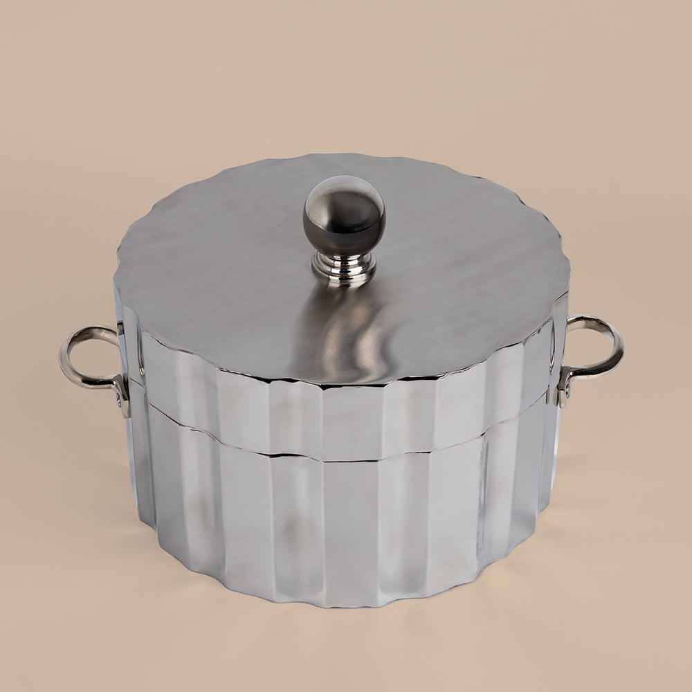 Margarita Ribbed Stainless Steel Food Container - 28cm