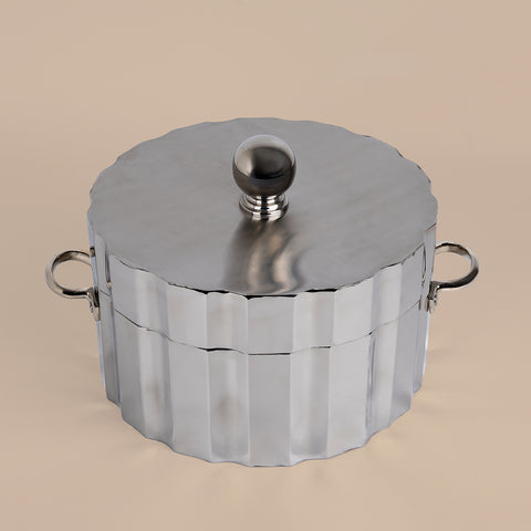 Margarita Ribbed Stainless Steel Food Container - 28cm