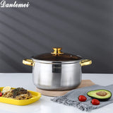 Ebberg, 3-Piece Stainless Steel Cookware Set with Glass Lids, Multi-Layer Base, Gas & Induction Compatible