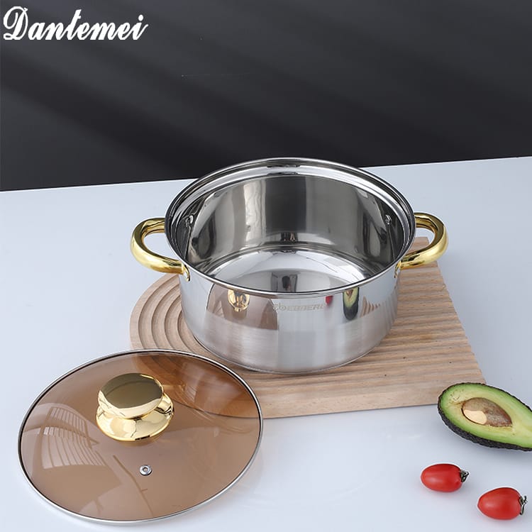 Ebberg, 3-Piece Stainless Steel Cookware Set with Glass Lids, Multi-Layer Base, Gas & Induction Compatible