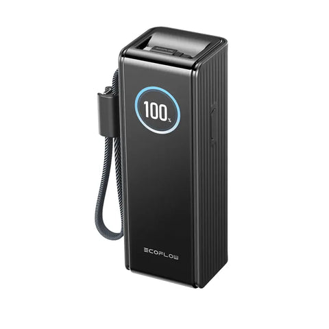 EcoFlow RAPID Power Bank (25,000mAh, 170W, 100W Built-In and Retractable Cables) - Black