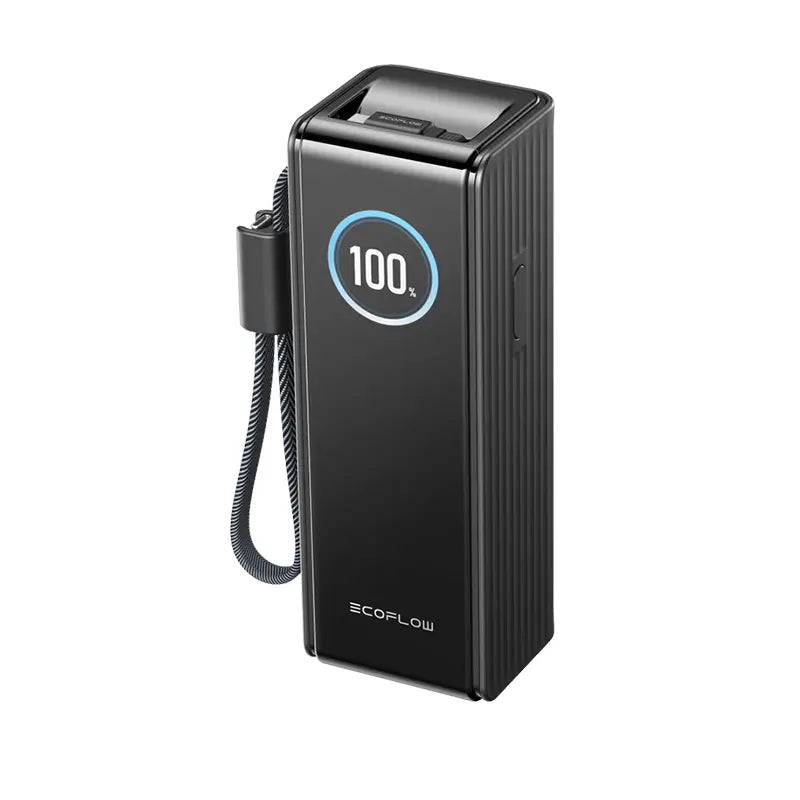 EcoFlow RAPID Power Bank (25,000mAh, 170W, 100W Built-In and Retractable Cables) - Black