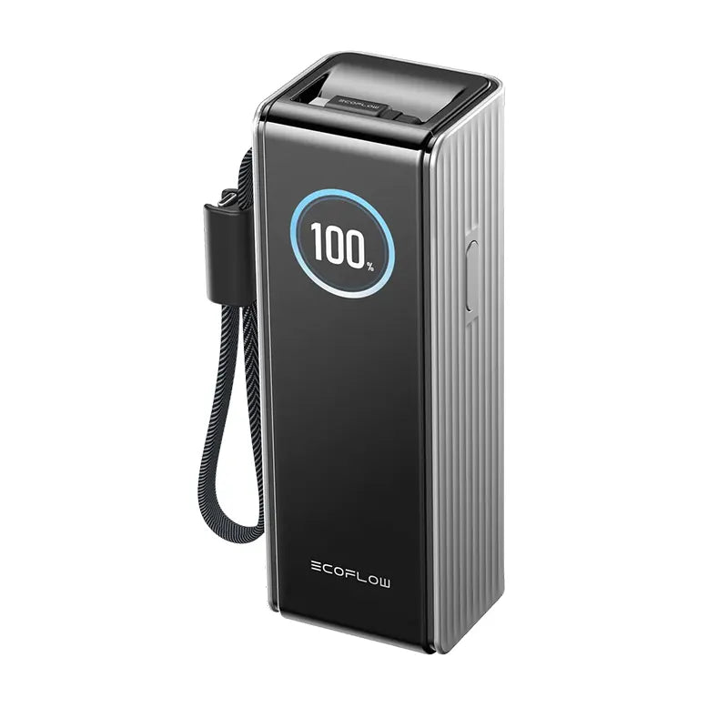 EcoFlow RAPID Power Bank (25,000mAh, 170W, 100W Built-In and Retractable Cables) - Silver