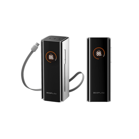 إيكو فلو RAPID Pro بنك طاقة (20,000mAh، 230W، كابل مدمج 100W) - فضي