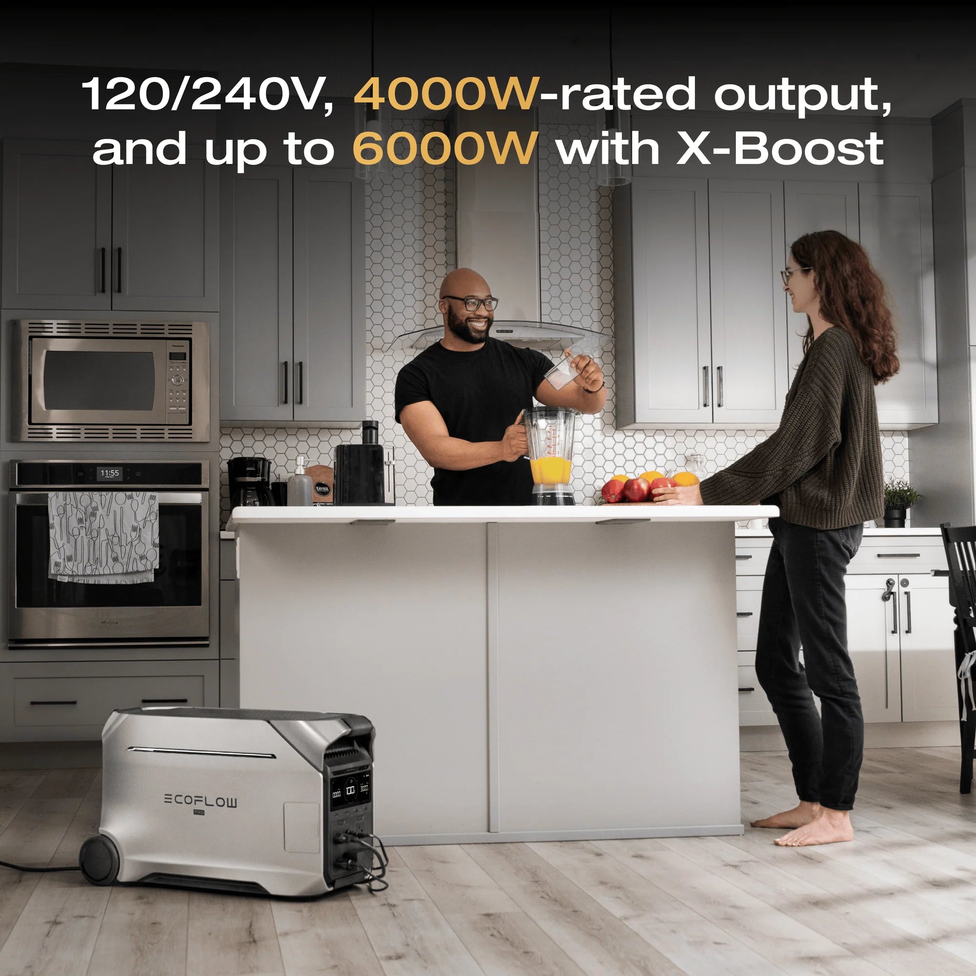 EcoFlow DELTA Pro 3 Portable Power Station 4096Wh with 4000W Output, X-Boost 6000W & Solar Charging