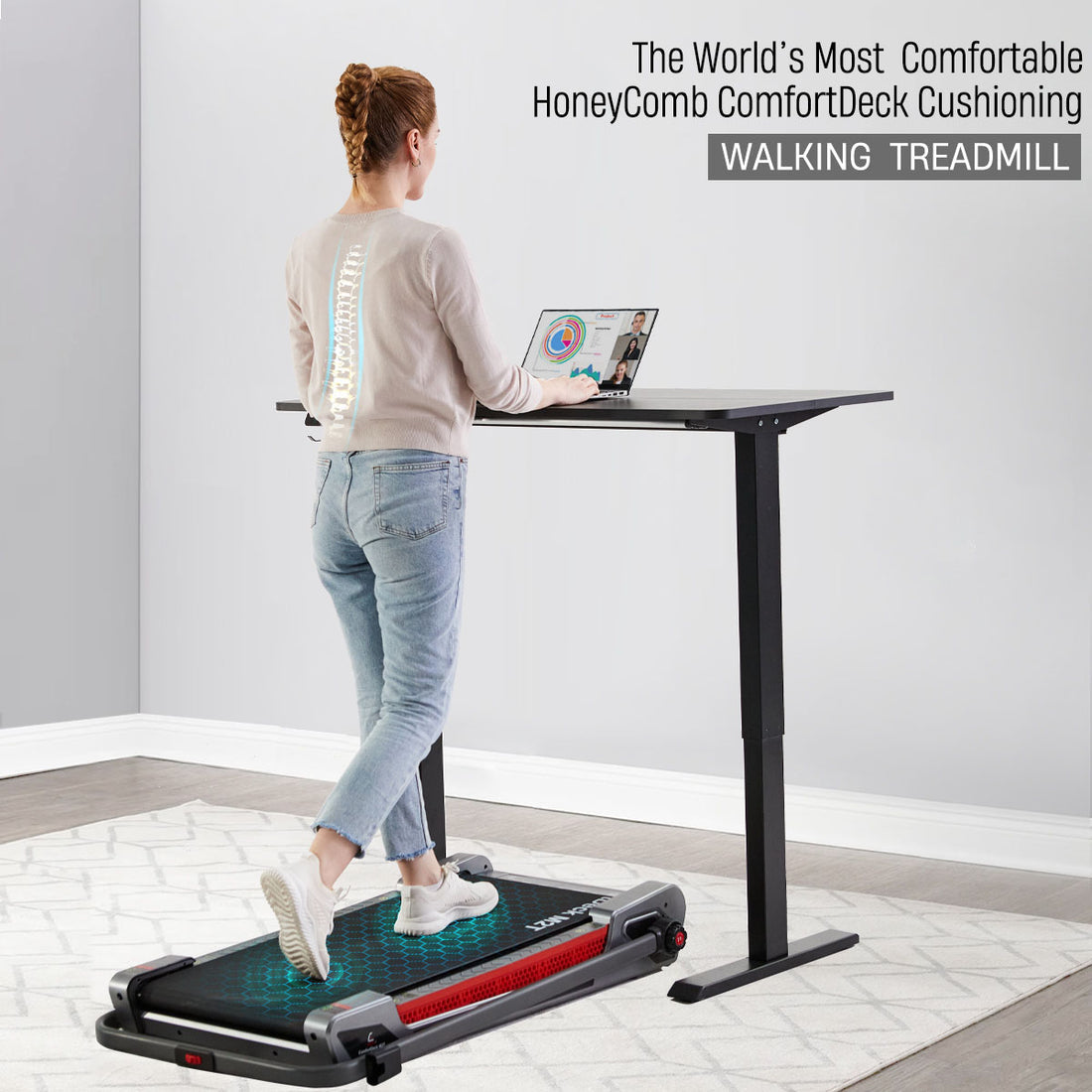 جهاز مشي Egofit ComfortDeck M2T بتقنية التعليق – قابل للطي  – رمادي
