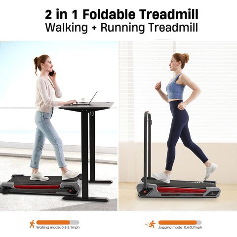 جهاز مشي Egofit ComfortDeck M2T بتقنية التعليق – قابل للطي  – رمادي