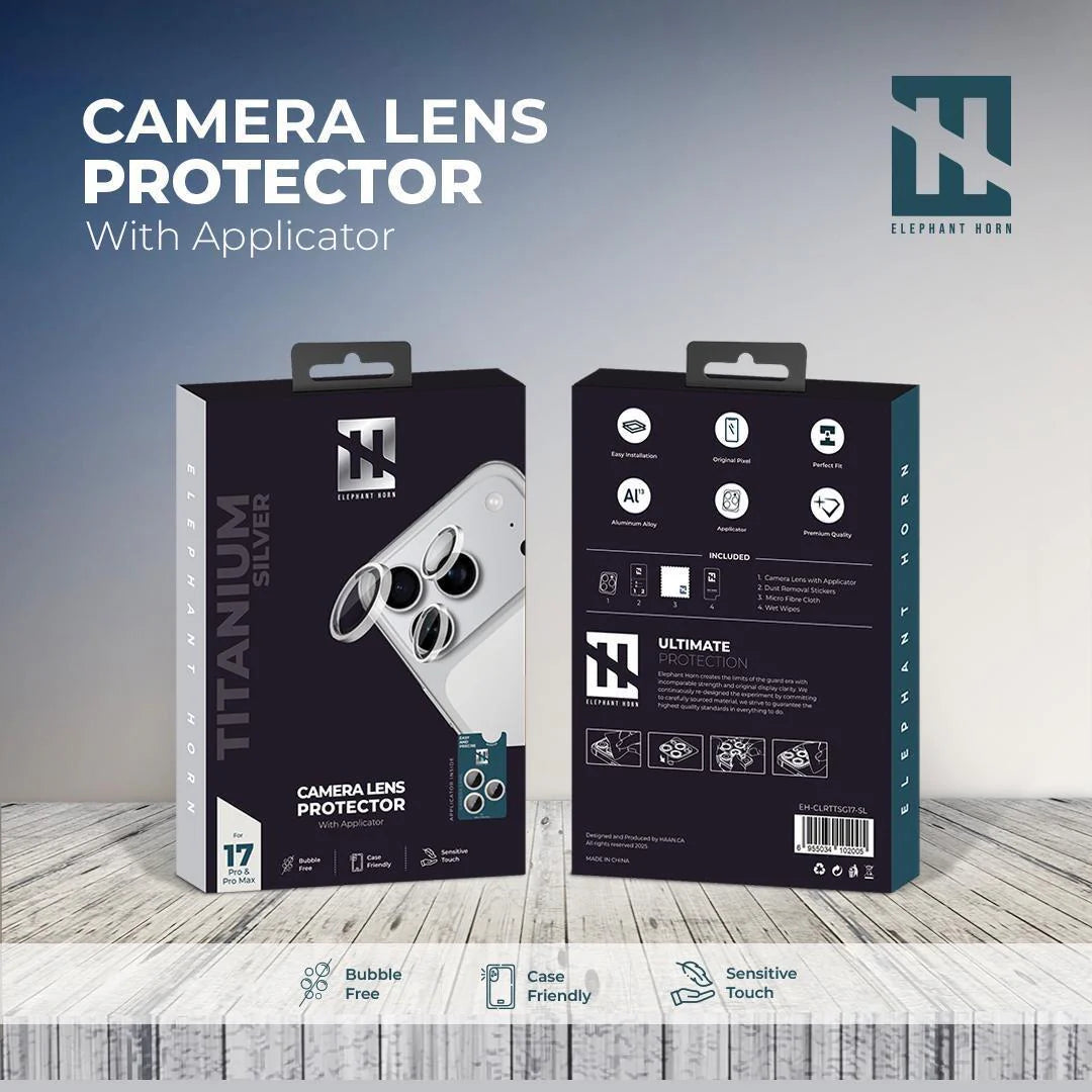 Elephant Horn, Camera Lens Protector with Applicator, iPhone 17Pro/ProMax