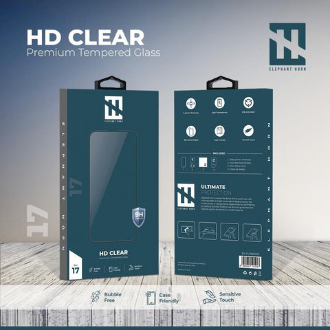 Elephant Horn, HD CLEAR Tempered Glass, iPhone 17 Series, Screen Protector