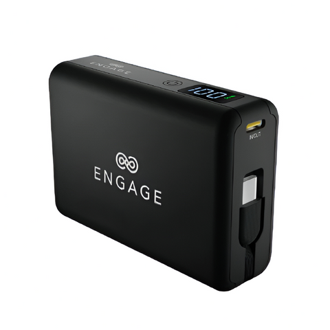 Engage, Compact Wireless Magnetic Power Bank (10000mAh) with USB-C Cable & LED Display (45W)