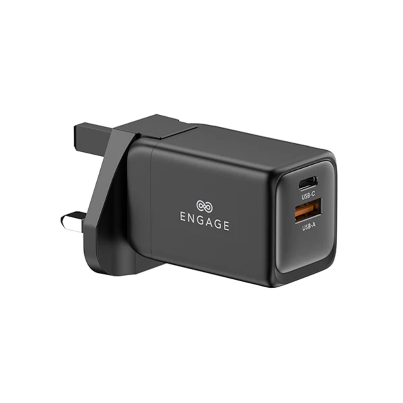 Engage, Dual Port Power Adapter (48W) with Interchangeable Uk/Eu Plug