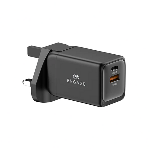 Engage, Dual Port Power Adapter (48W) with Interchangeable Uk/Eu Plug