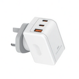 Engage, Dual USB-C + USB-A Power Adapter (65W) with 180° Rotating Plug