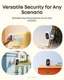 مجموعة يوفيكام سي 35 ، 2 كاميرا مع قاعدة منزلية صغيرة-1080 بكسل ، كشف الذكاء الاصطناعي ، رؤية ليلية ملونة ، تخزين قابل للتوسيع 1 تيرابايت ، أبيض