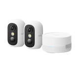 EufyCam C35, 2-Cam Kit with HomeBase Mini – 1080P, AI Detection, Color Night Vision, 1TB Expandable Storage, White