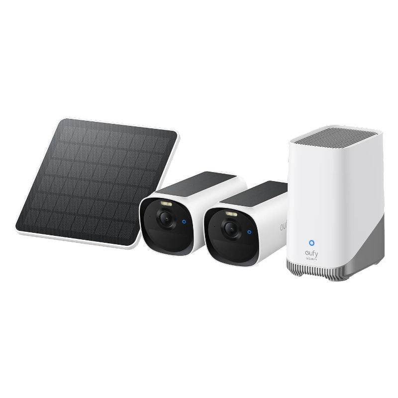 Eufy Cam E40, 2-Cam Kit with HomeBase S380 & Solar Panel – 2K QHD, BionicMind AI, 16GB Built-In Storage