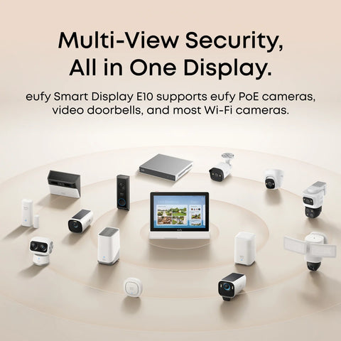 Eufy Smart Display E10 – 8" Touchscreen Security Monitor, Multi-Camera View, Local Playback
