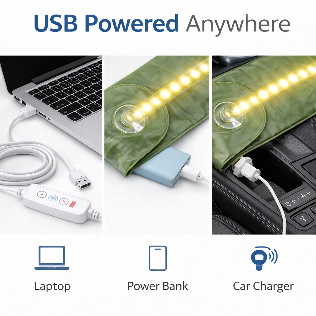 1200-Lumen Inflatable USB LED Camping Tent Light with Magnetic Mount – 65 cm