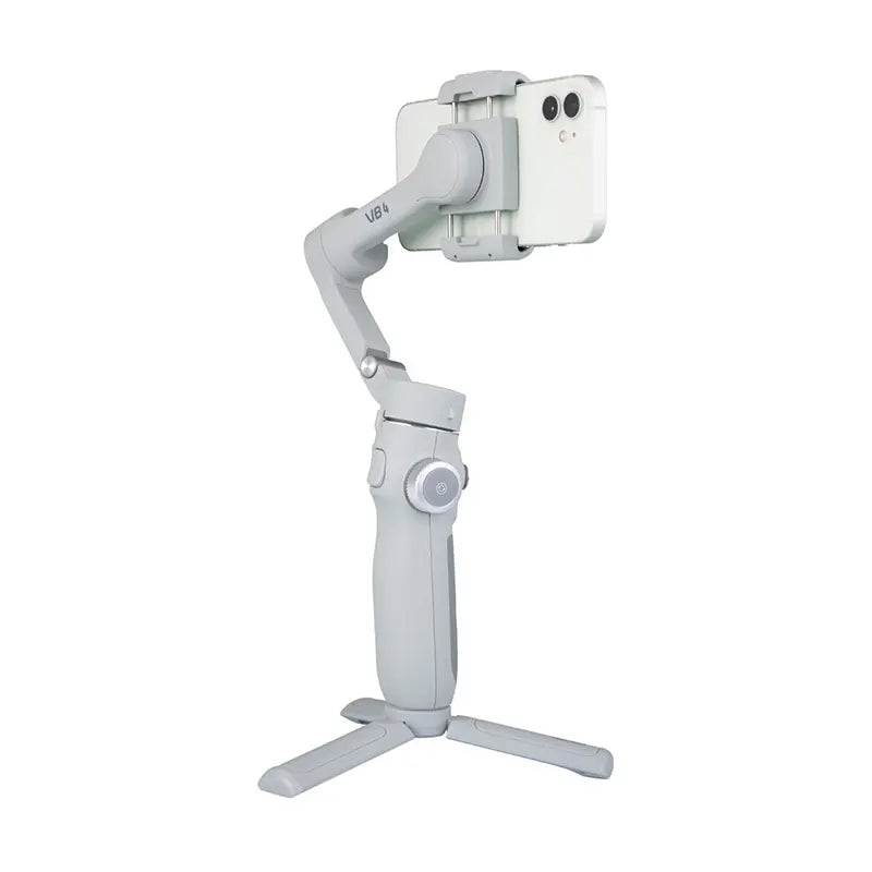 فييو حامل جيمبال محمول باليد في بي 4  ثلاثي المحاور للهواتف الذكية - رمادي فاتح