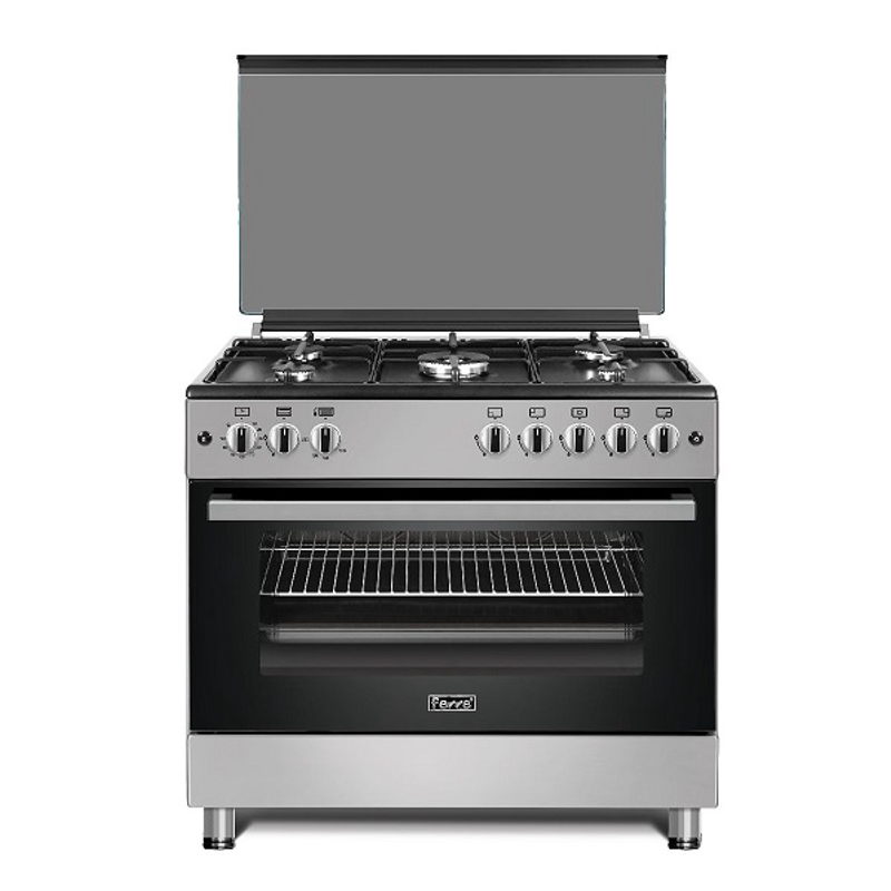 Ferre, 5-Burner Free Standing Gas Cooker 90×60cm with Gas Oven, Grill & Turnspit