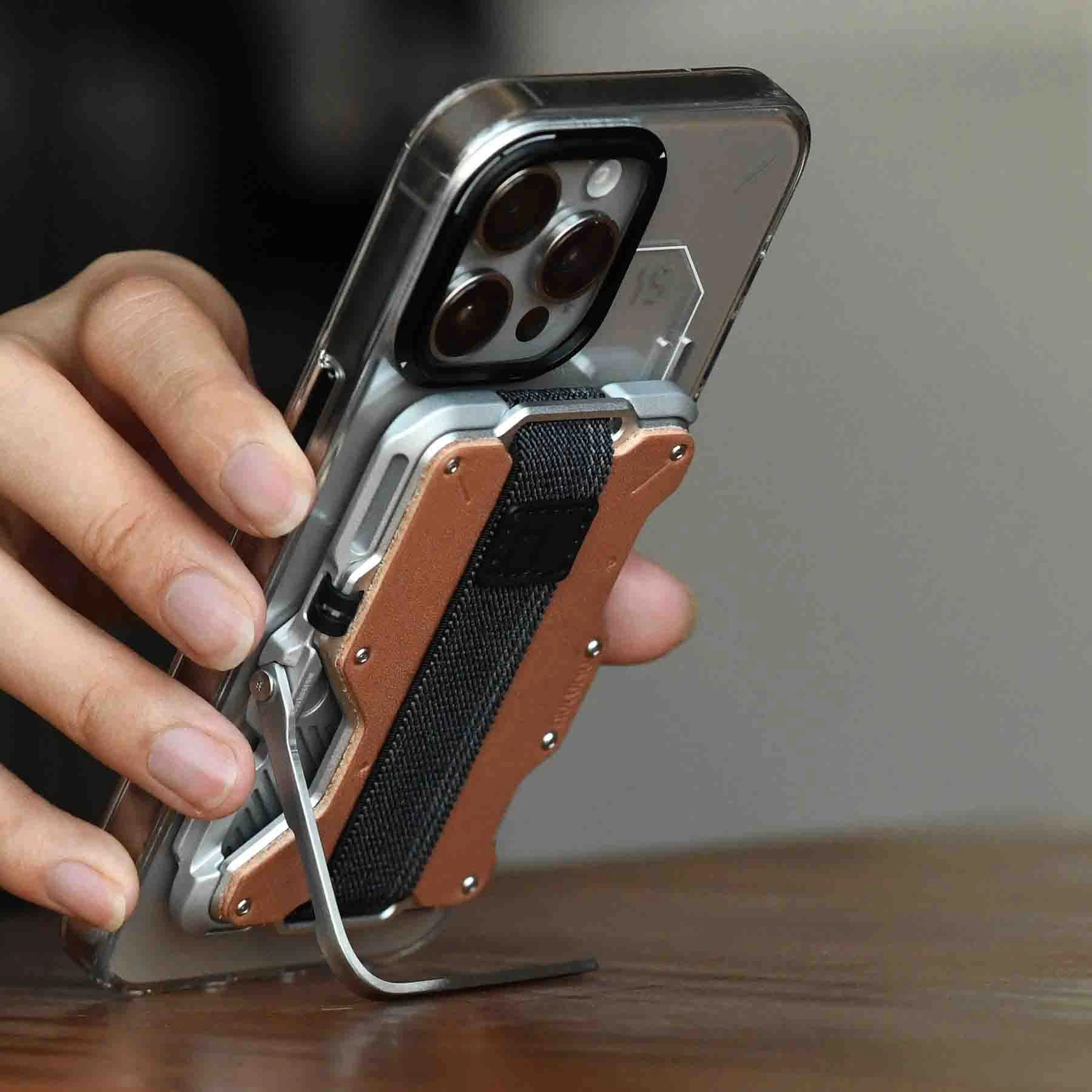 AULUMU G03 Multi-Tool Magnetic Metal Wallet Leather Cover - Genuine Leather