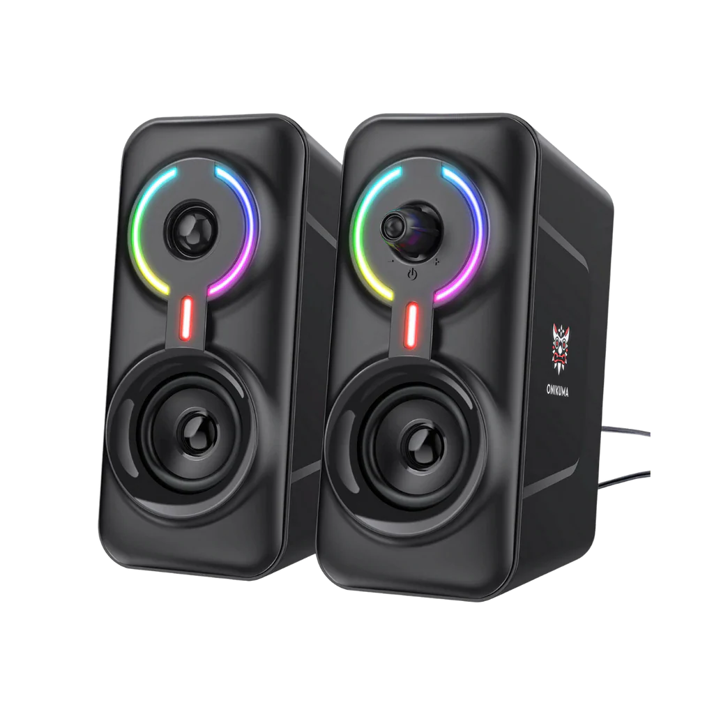 ONIKUMA L6 Gaming Speaker 5W*2 Multimedia Speaker with BT5.0 and AUX Mode HIFI Sound Quality RGB Light for PC Phone