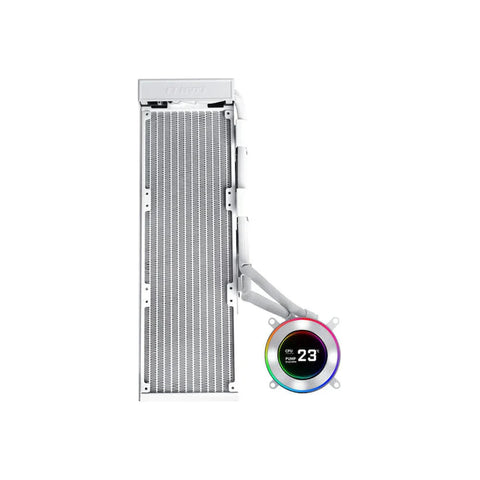 LIAN LI, Hydro-Shift II LCD-C 360mm Fanless CPU Cooler with 2.1" IPS LCD Screen - White