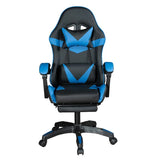GADGETON Imperial Series PVC Leather Gaming Chair With Footrest - Black/Blue