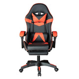 GADGETON Imperial Series PVC Leather Gaming Chair With Footrest - Black/Red