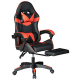 GADGETON Imperial Series PVC Leather Gaming Chair With Footrest - Black/Red