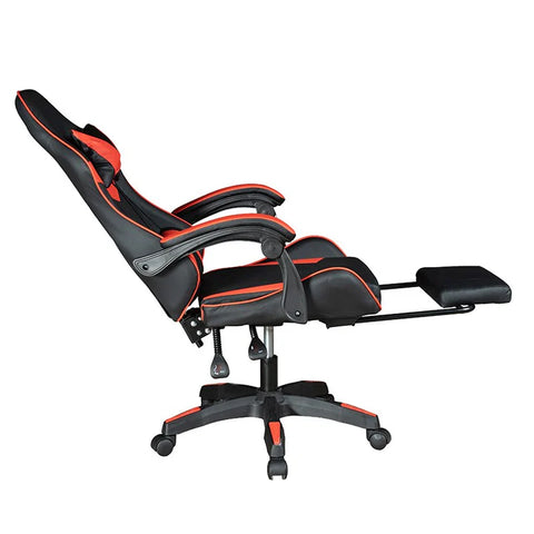 GADGETON Imperial Series PVC Leather Gaming Chair With Footrest - Black/Red