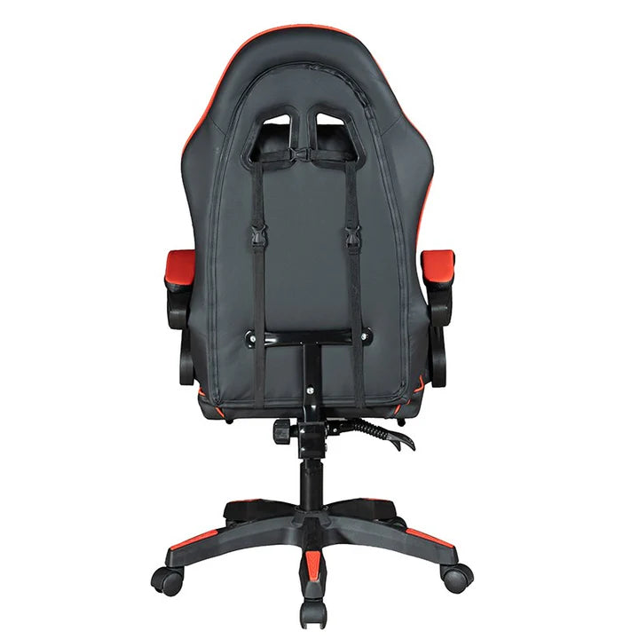 GADGETON Imperial Series PVC Leather Gaming Chair With Footrest - Black/Red