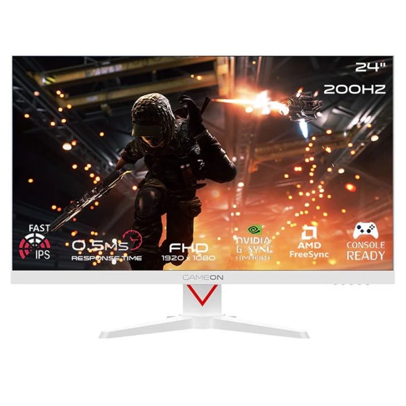 GAMEON GOAM24FHD200IPS Marksman Series 24" FHD 200Hz Gaming Monitor (Supports PS5) – White