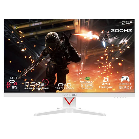 GAMEON GOAM24FHD200IPS Marksman Series 24" FHD 200Hz Gaming Monitor (Supports PS5) – White