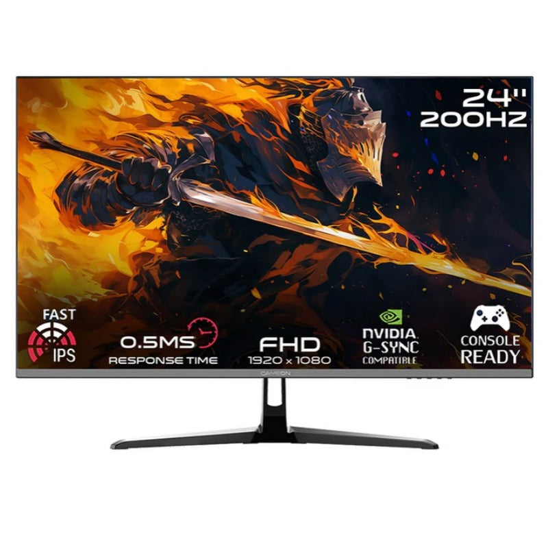 شاشة ألعاب جيم أون GOPS24200IPS من سلسلة Pro مقاس 24 بوصة بدقة FHD ومعدل تحديث 200Hz (تدعم PS5) - أسود