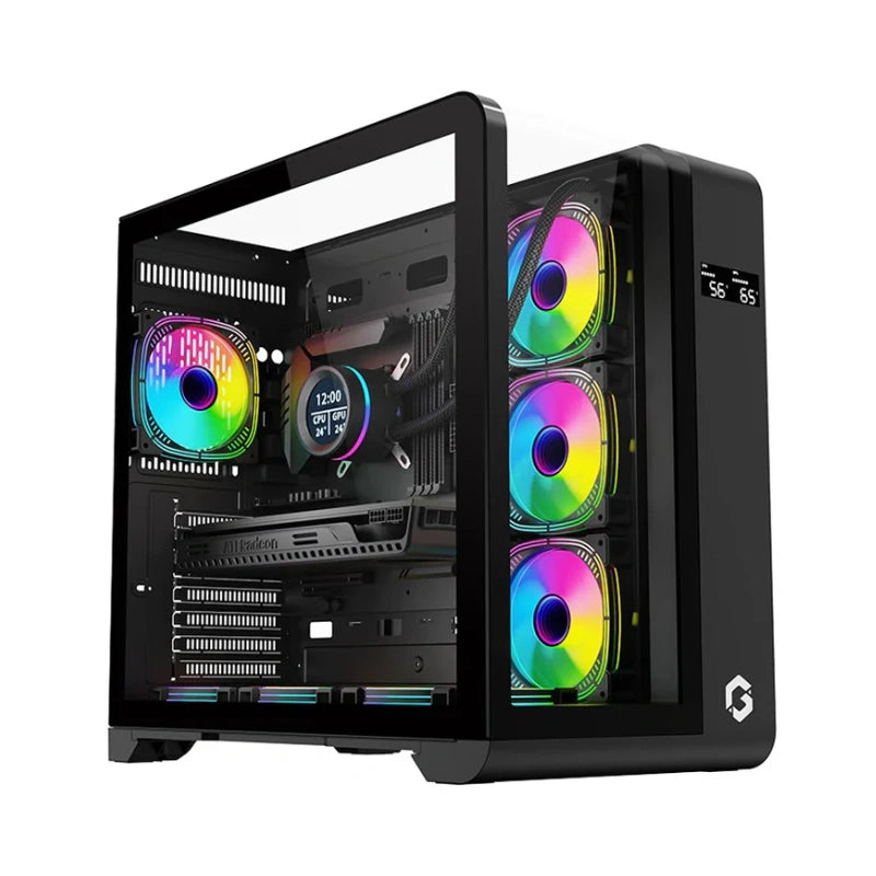 GAMEON INFINITY Series ARGB ATX Mid Tower Gaming PC Case - (7 ARGB Fans Included)