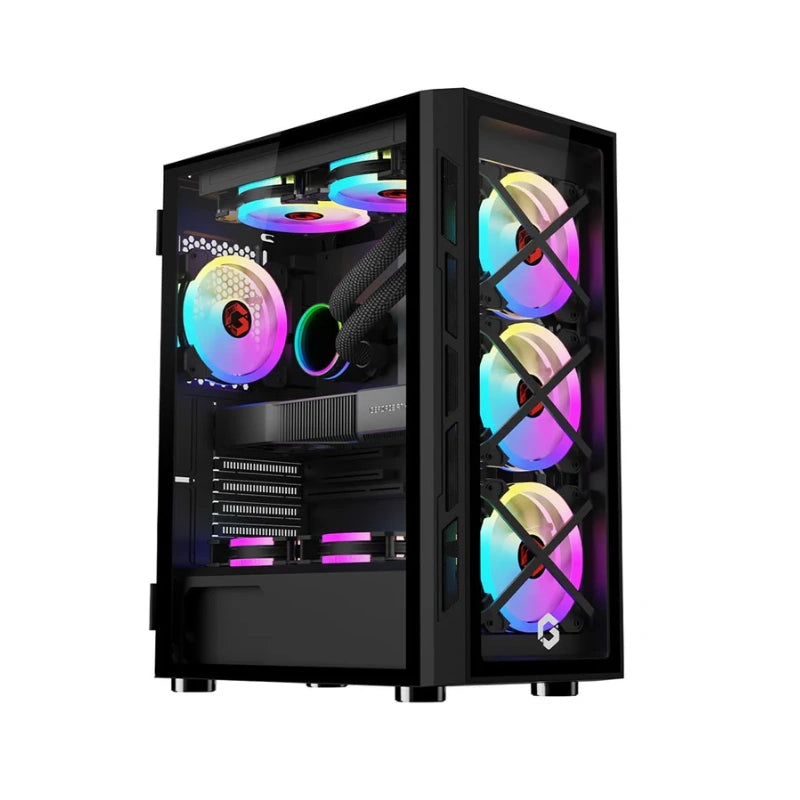 GAMEON TRIDENT III ARGB E-ATX Mid Tower Gaming PC Case - Black (4 ARGB Fans Included)