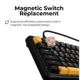 GAMEON VOLT Series 60% RGB Magnetic Mechanical Wired Gaming Keyboard, Pink Switch - English/Arabic (GOMGK68-RS)