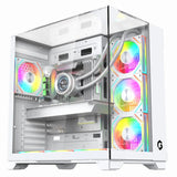 GAMEON Valkyrie I Series ATX Mid Tower Gaming Case - White (4 ARGB Fans Included)