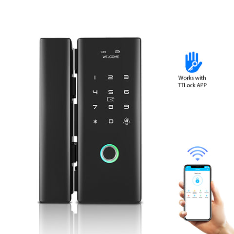 Gopeta, High-Security TTLock Smart Glass Door Lock for Frameless Glass Doors, Fingerprint, App & Passcode