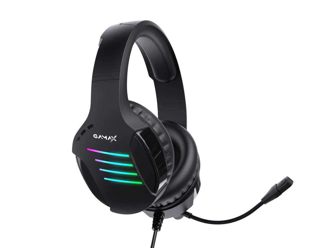 Gamax GM-204, 4-in-1 Wired PC Gaming Accessory Set with Arabic Mechanical Keyboard – Black