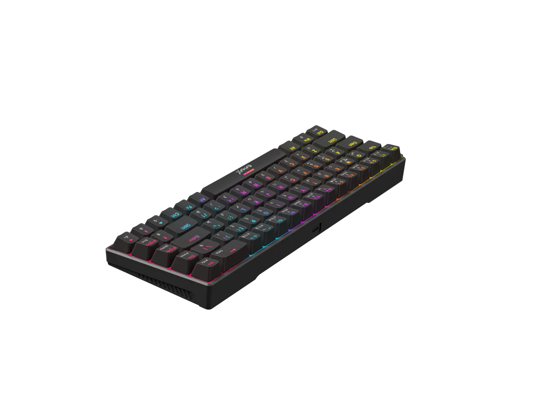 Gamax GM-204, 4-in-1 Wired PC Gaming Accessory Set with Arabic Mechanical Keyboard – Black