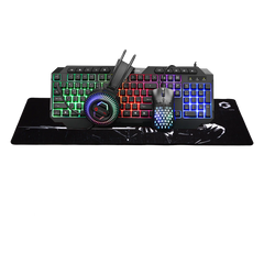 مجموعة الألعاب GameOn CYPHER XL All-In-One (لوحة المفاتيح، سماعة الرأس، الماوس ولوحة الماوس)