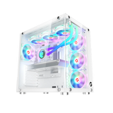 GameOn GO-EMPERORII-A, Emperor Arctic II Series Mid Tower Gaming Case with 7 ARGB Fans - White