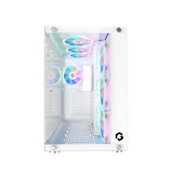 GameOn GO-EMPERORII-A, Emperor Arctic II Series Mid Tower Gaming Case with 7 ARGB Fans - White