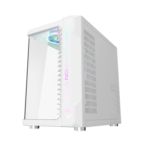 حقيبة ألعاب GAMEON Emperor Midnight III Series Mid Tower - بيضاء